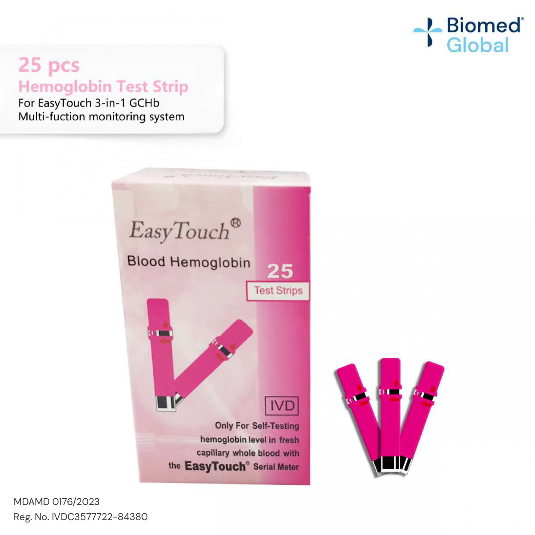EasyTouch Hemoglobin Test Strip, 25 Strip/Box