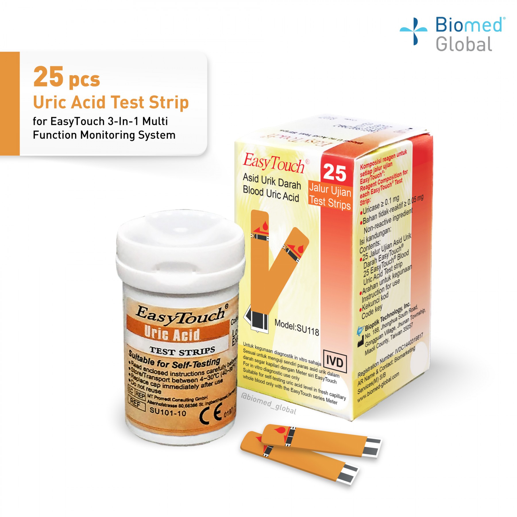 EasyTouch GCU 3-in-1 Blood Glucose, Cholesterol and Uric Acid Meter , FREE with 50 Test Strips Each for Cholesterol, glucose &Uric Acid Test (BUNDLE PACK)