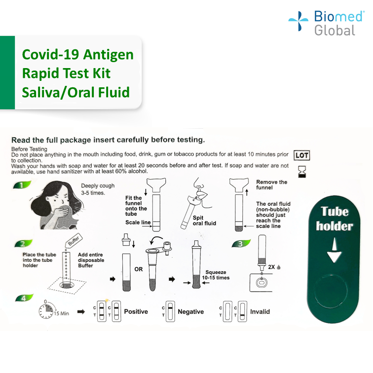 BERIGHT COVID-19 Antigen Rapid Test, Saliva/Oral Fluid, Home Use Self-test Kit (5 KITS)