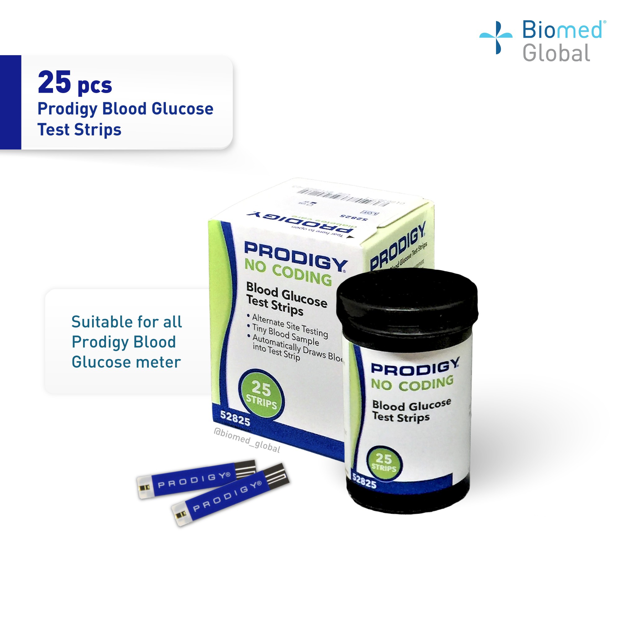 Prodigy Blood Glucose Test Strips - 25 Strips/Box