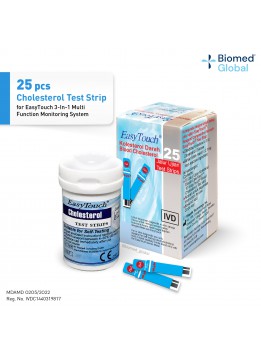 EasyTouch GCU Blood Cholesterol Test Strip, 25 Strips/Box