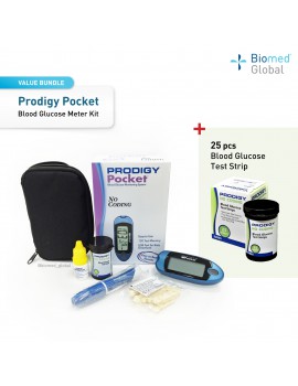 Prodigy Pocket Blood Glucose Meter, Free with 25 Test Strips  (VALUE BUNDLE PACK)