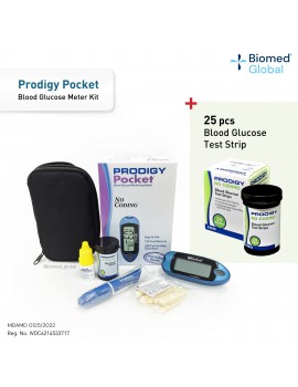 Prodigy Pocket Blood Glucose Meter, Free with 25 Test Strips  (BUNDLE PACK)